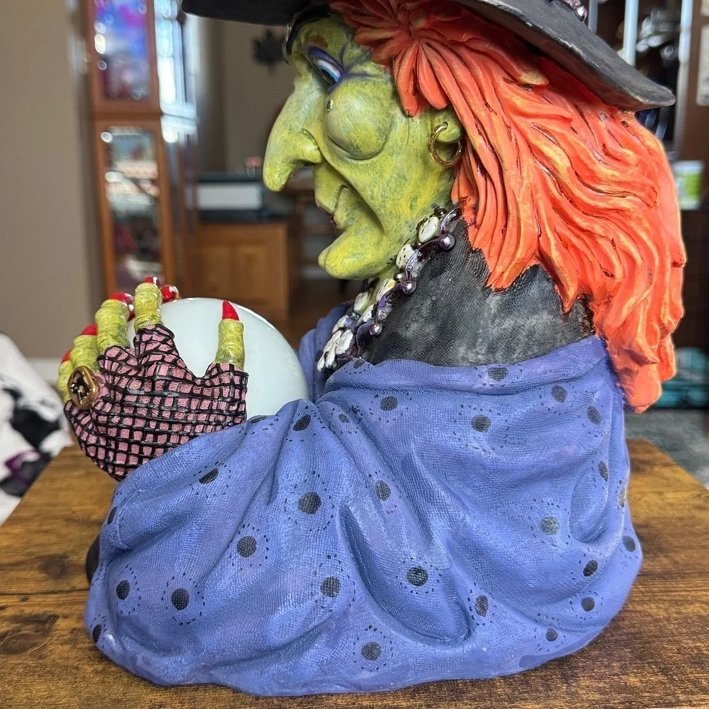Hagatga the Halllween  Witch Figurine with Crystal Ball